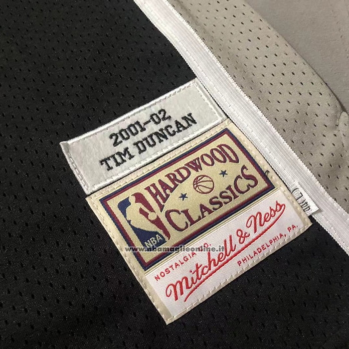 Maglia San Antonio Spurs Tim Duncan #21 Mitchell & Ness 2001-02 Nero